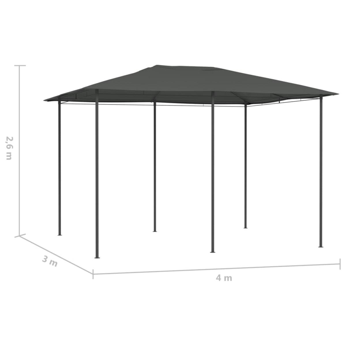 Cenador gris antracita 3x4x2,6 m 160 g/m²