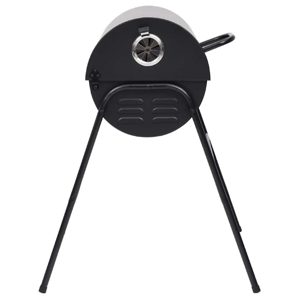 Parrilla barril 2 rejillas de cocción negro acero 80x95x90 cm