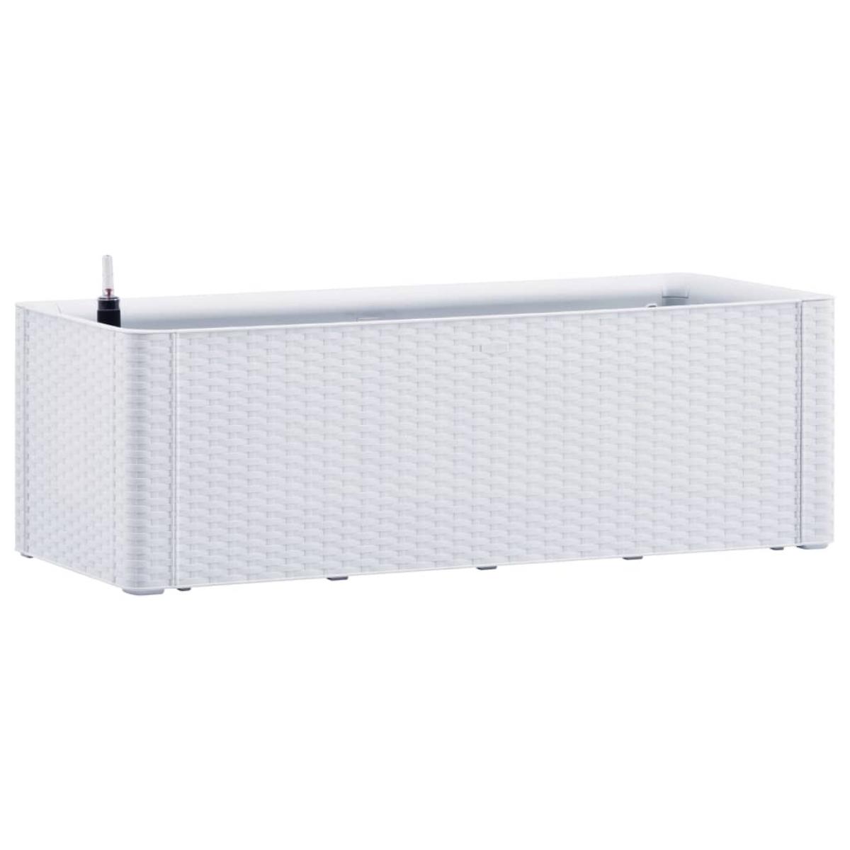 Arriate con sistema de riego automático blanco 100x43x33 cm