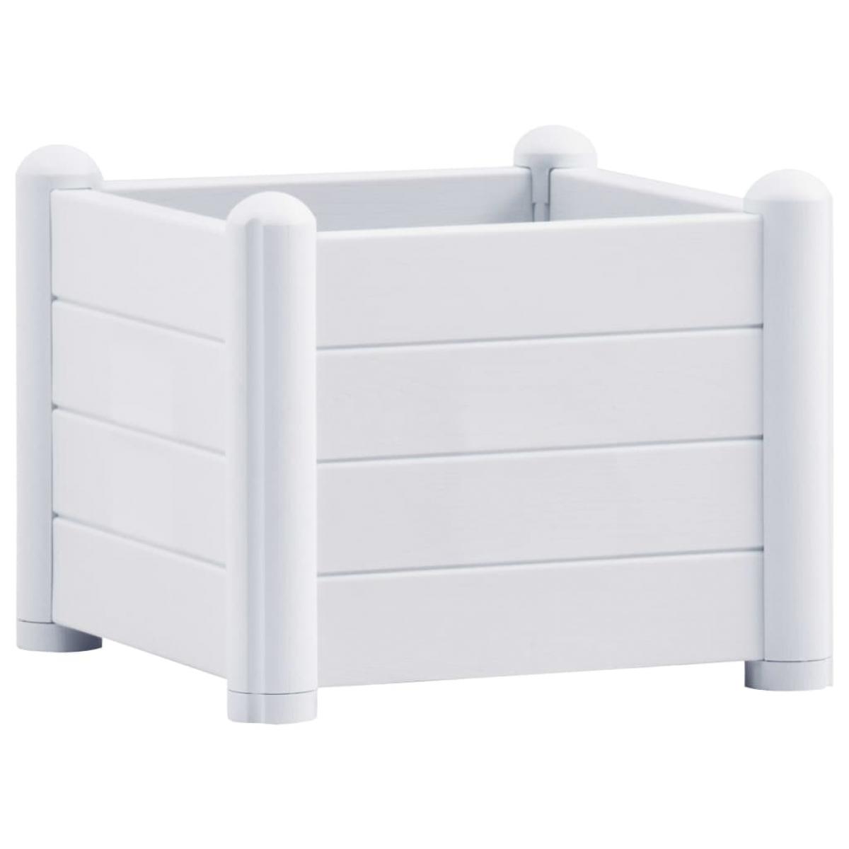 Arriate de jardín PP blanco 43x43x35 cm