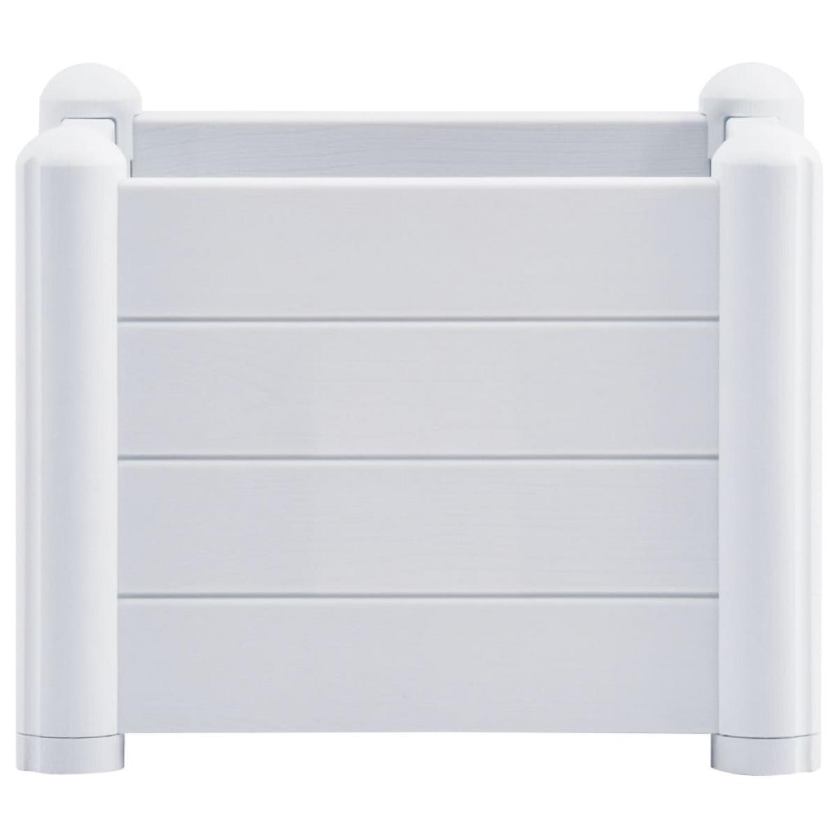 Arriate de jardín PP blanco 43x43x35 cm