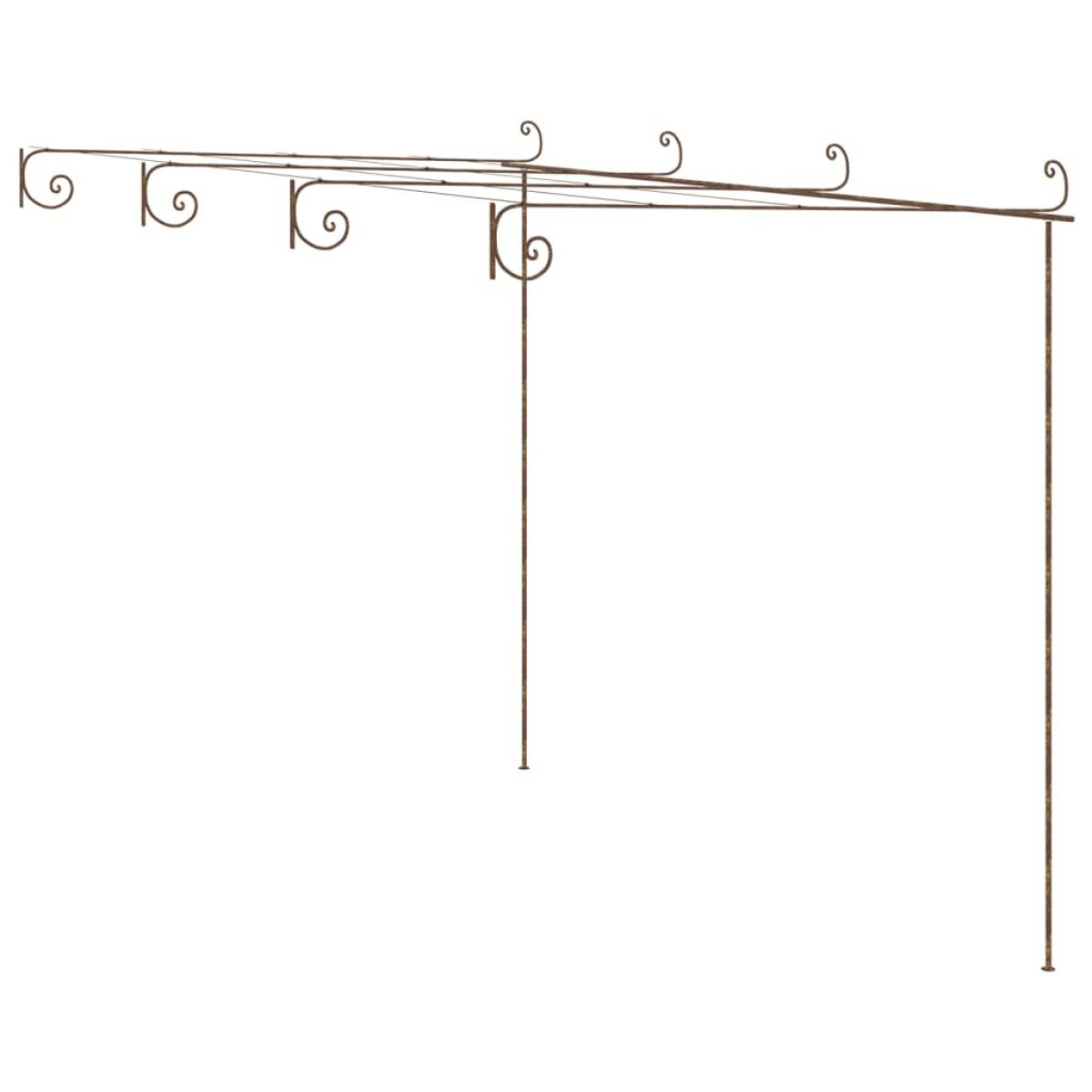 Pérgola de jardín marrón antiguo 4x3x2,5 m hierro