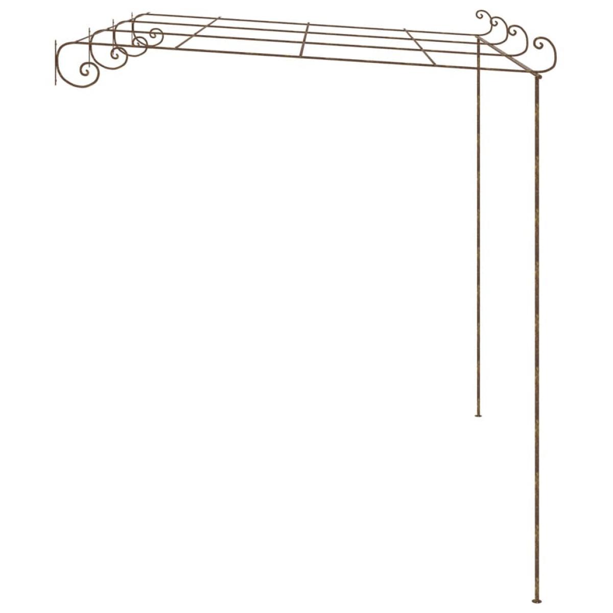 Pérgola de jardín marrón antiguo 4x3x2,5 m hierro