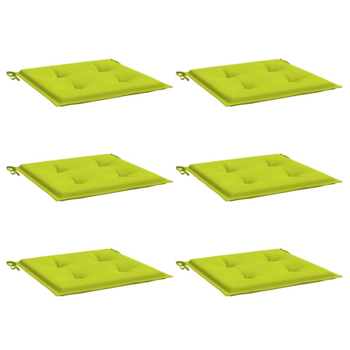 Cojines de silla de jardín 6 uds tela Oxford verde 50x50x3 cm