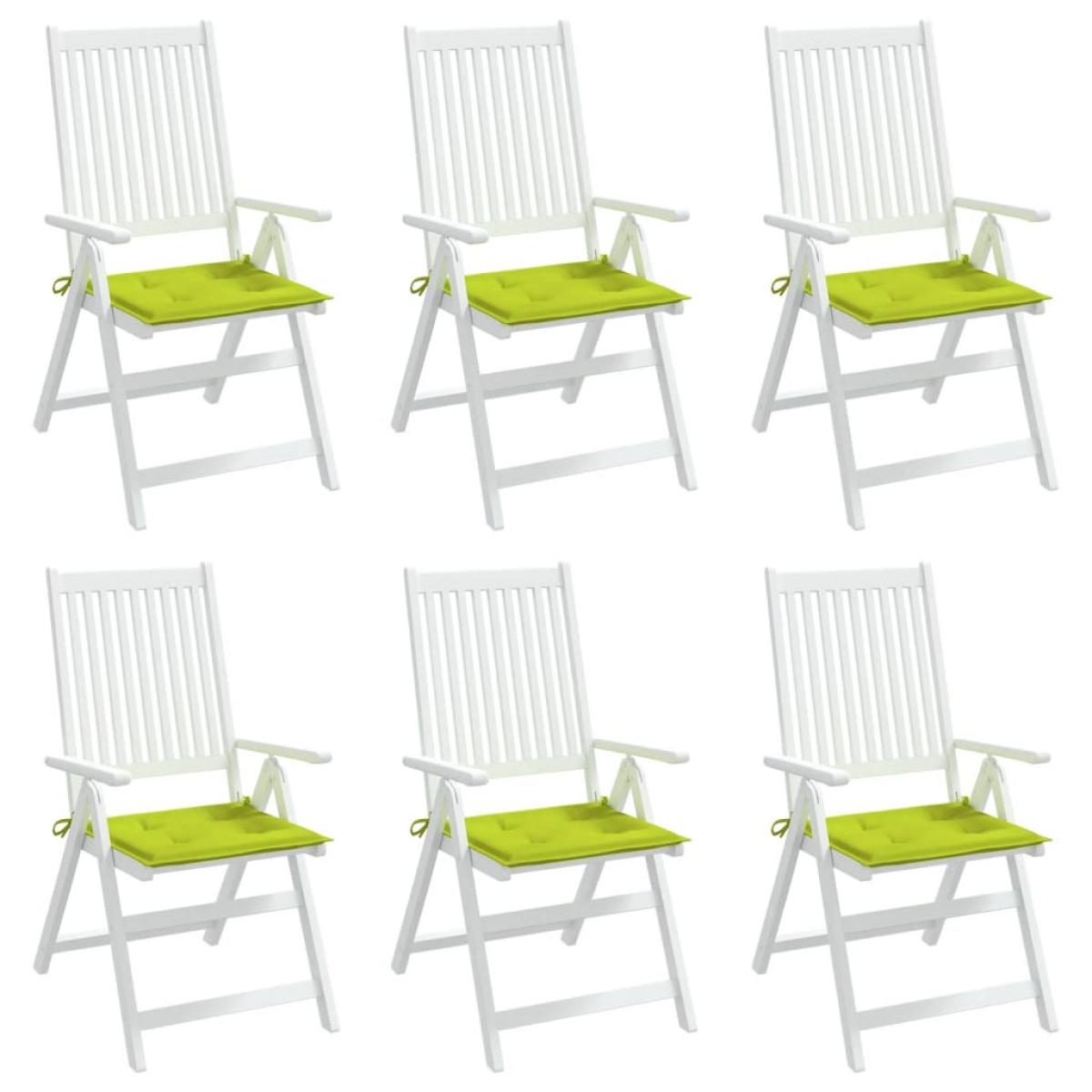 Cojines de silla de jardín 6 uds tela Oxford verde 50x50x3 cm