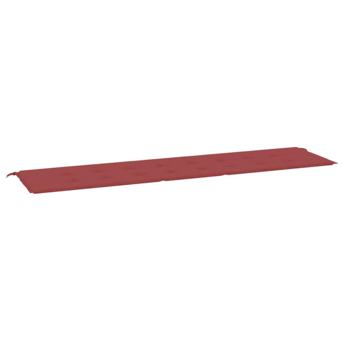 Cojín de banco de jardín tela Oxford rojo tinto 200x50x3 cm