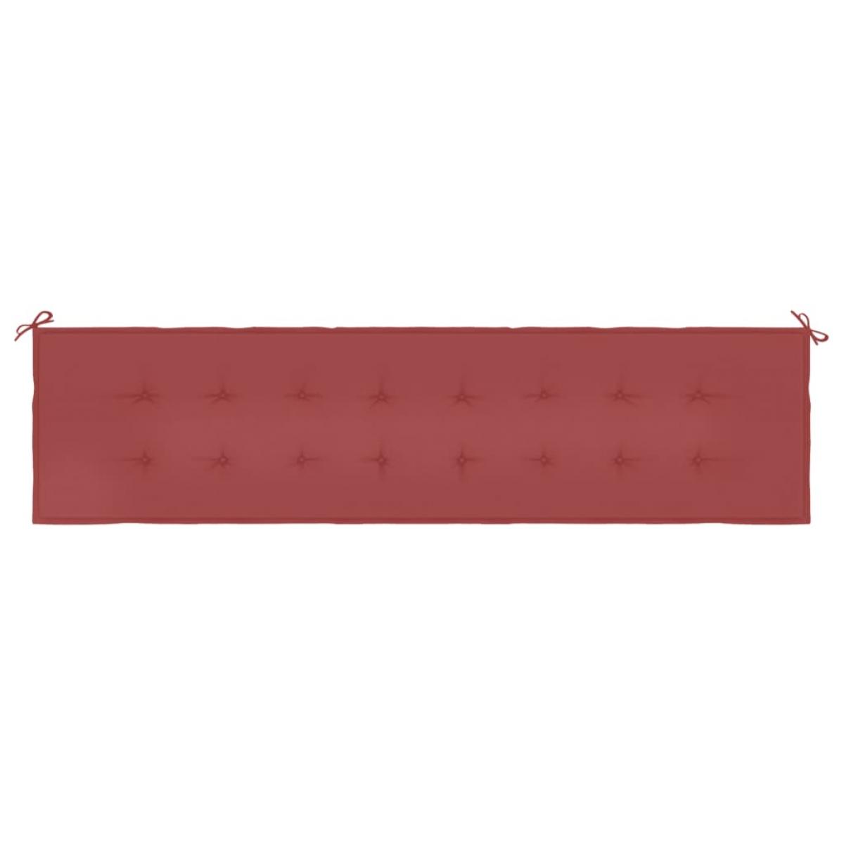Cojín de banco de jardín tela Oxford rojo tinto 200x50x3 cm
