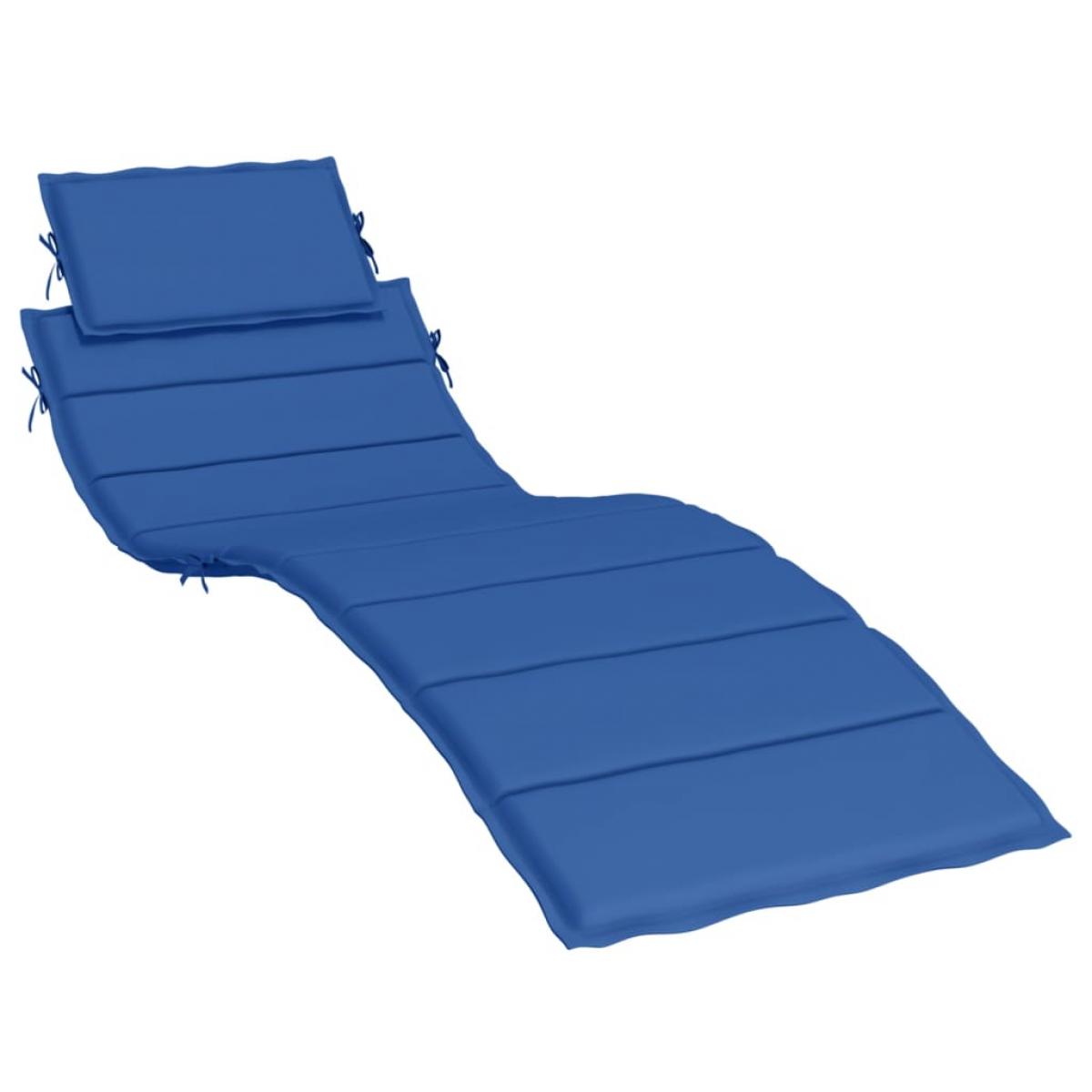 Cojín de tumbona de tela Oxford azul 186x58x3 cm