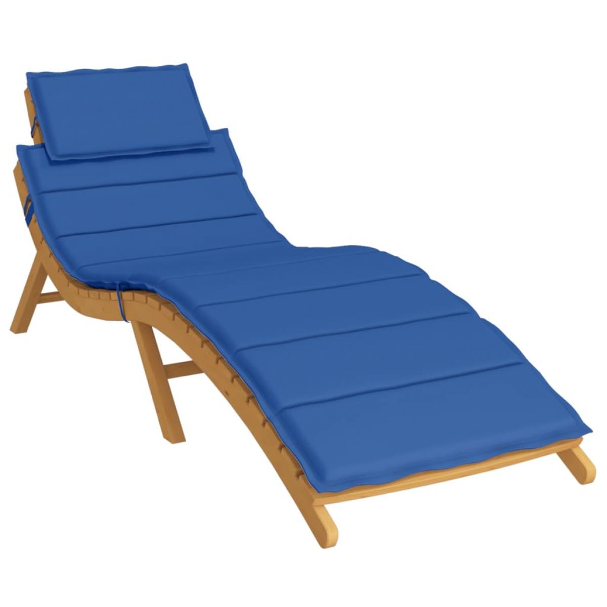 Cojín de tumbona de tela Oxford azul 186x58x3 cm