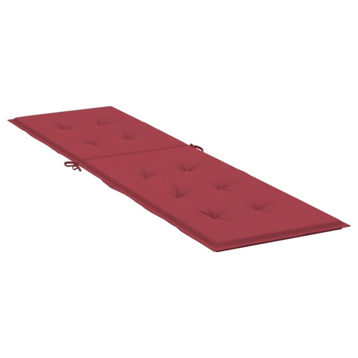 Cojín para tumbona rojo tinto (75+105)x50x4 cm