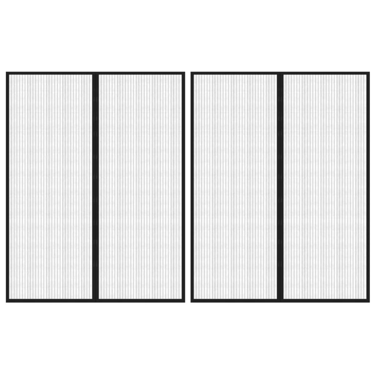 Mosquiteras para puerta bloque magnético 2 uds negro 230x160 cm
