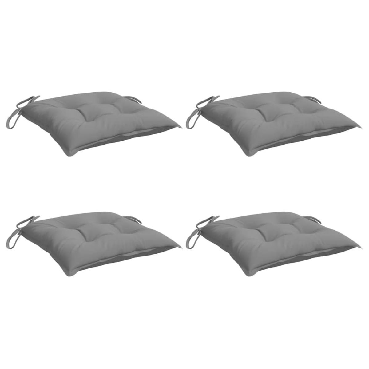 Cojines de silla de jardín 4 uds tela gris 40x40x7 cm