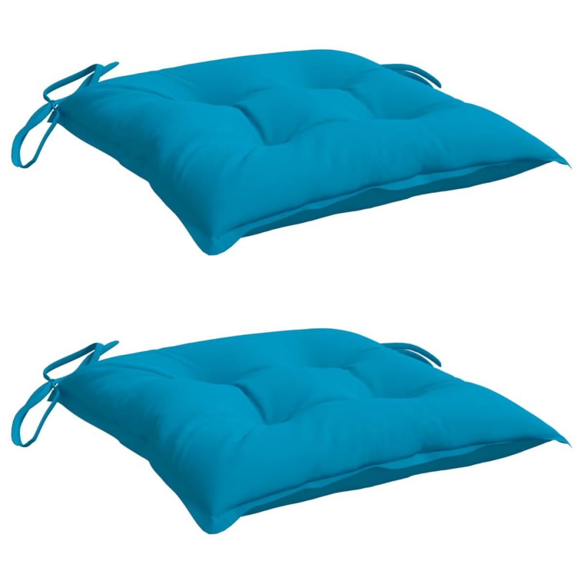 Cojines de silla de jardín 2 uds tela Oxford azul 40x40x7 cm