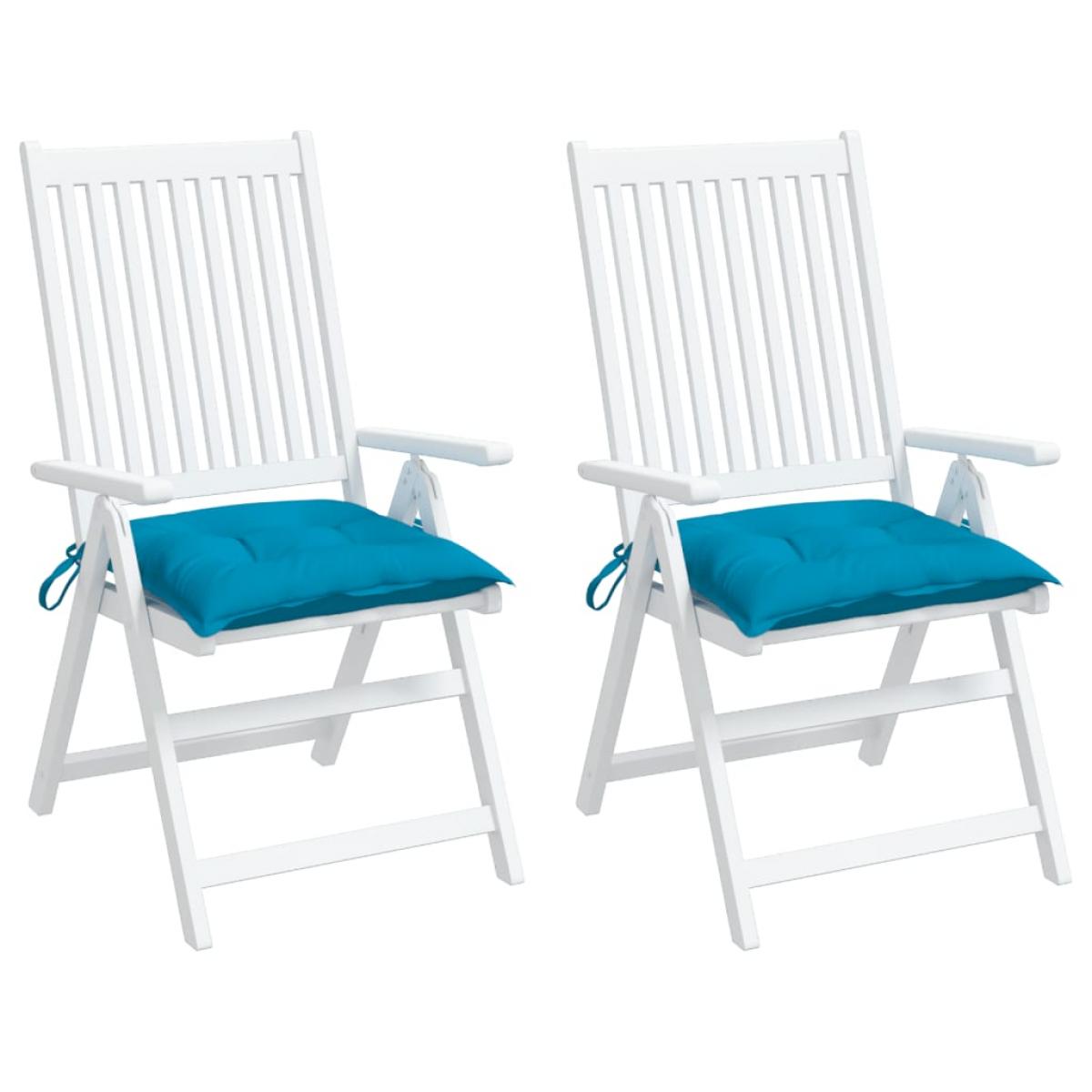 Cojines de silla de jardín 2 uds tela Oxford azul 40x40x7 cm