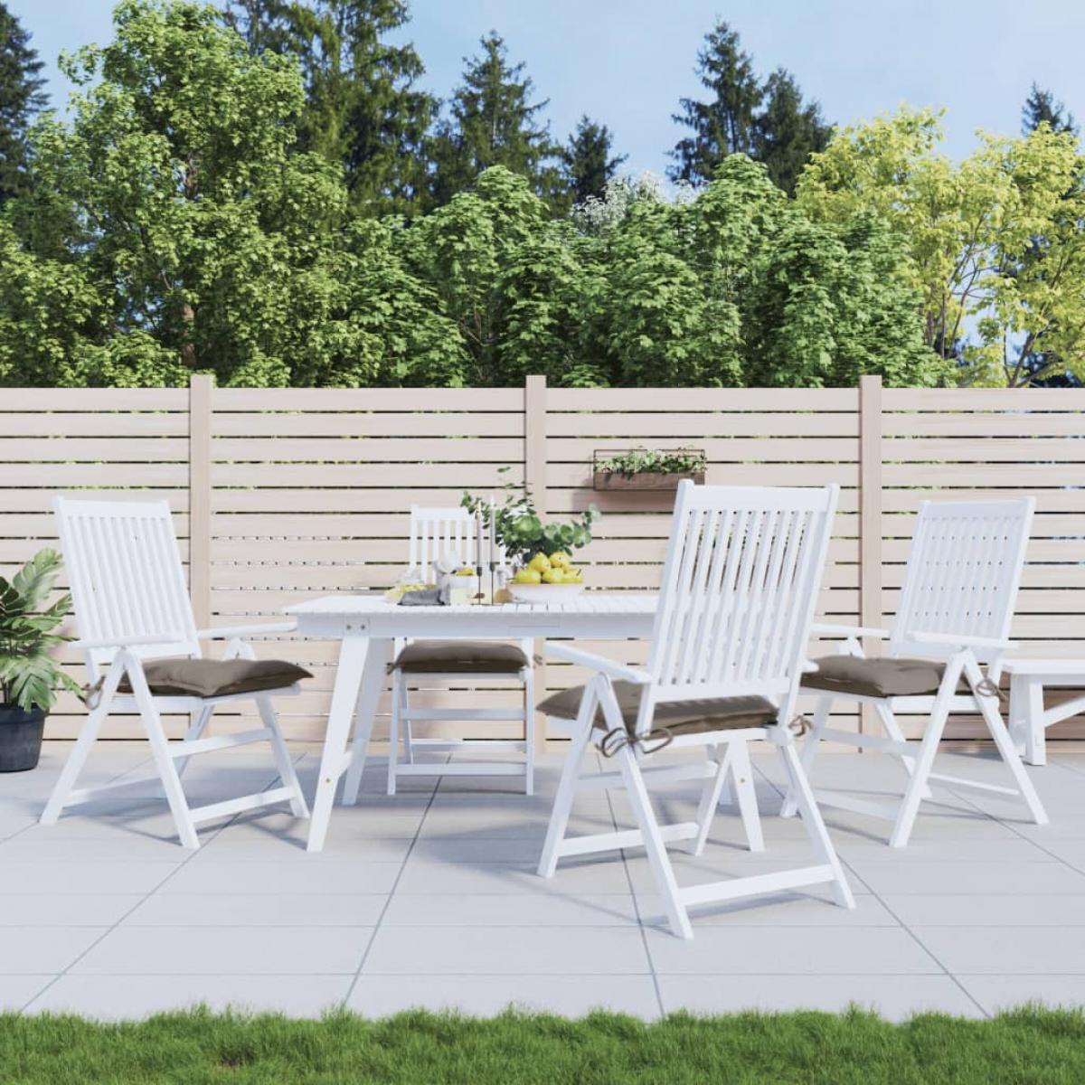 Cojines de silla de jardín 4 uds tela Oxford taupé 40x40x7 cm