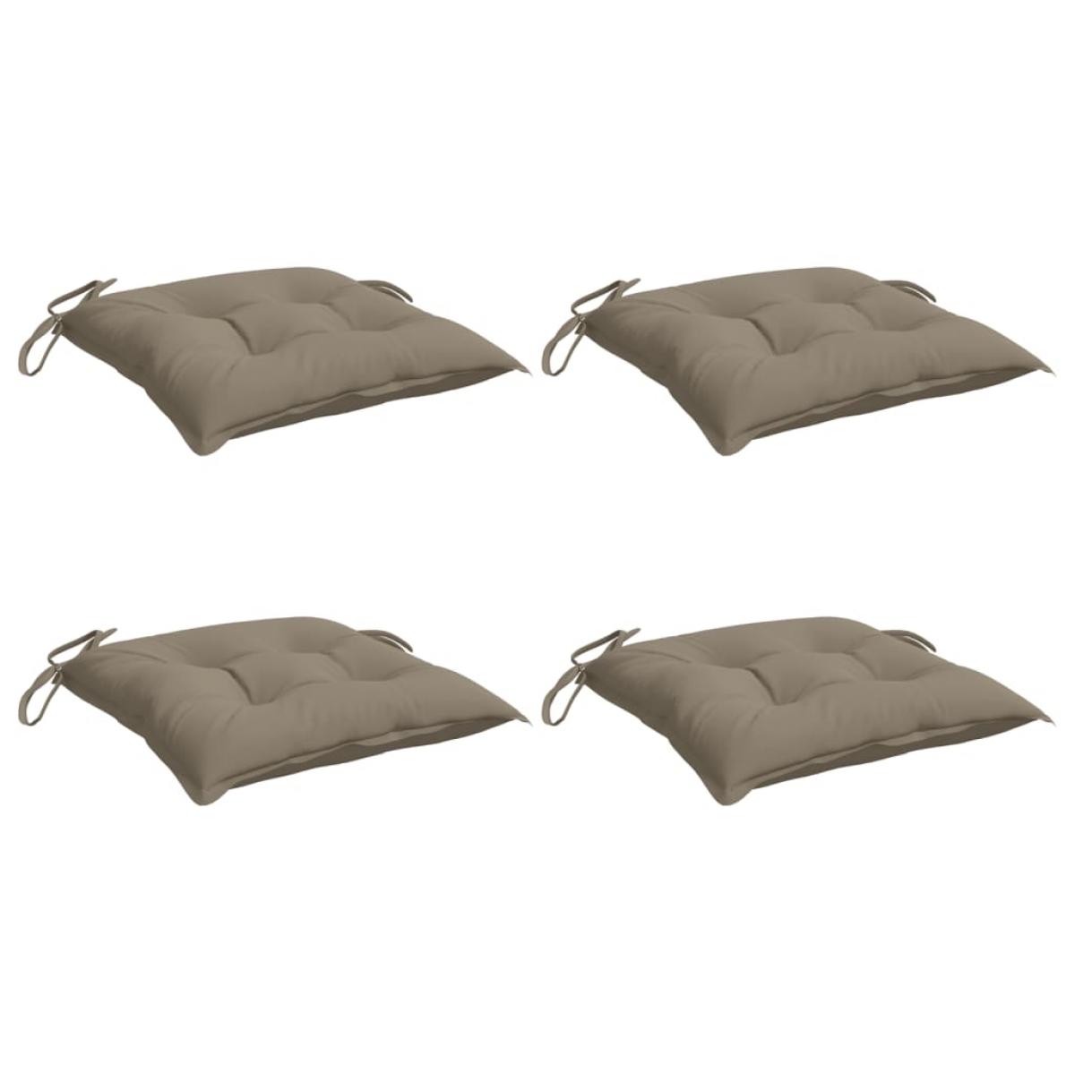 Cojines de silla de jardín 4 uds tela Oxford taupé 40x40x7 cm