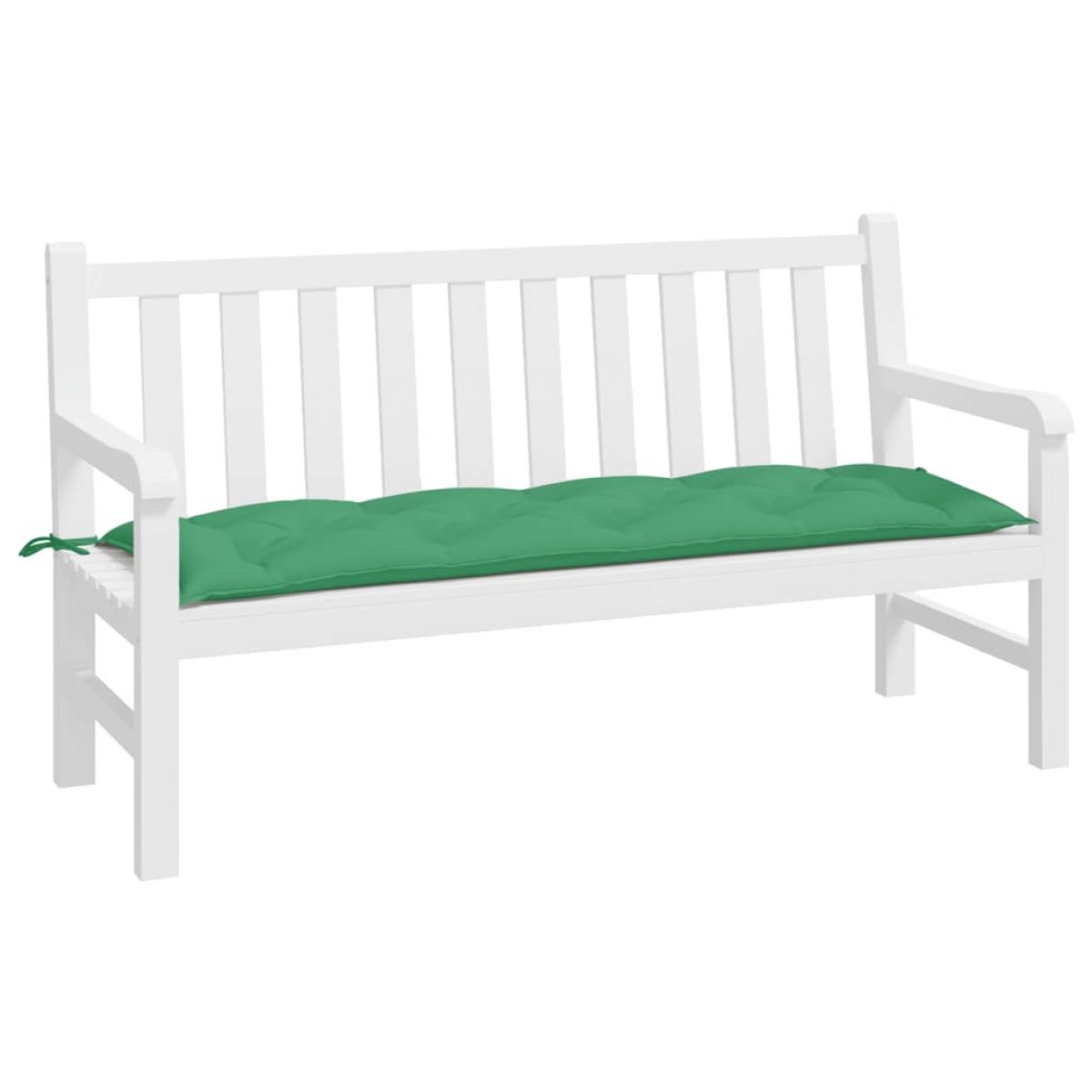Cojín de banco de jardín tela Oxford verde 150x50x7 cm