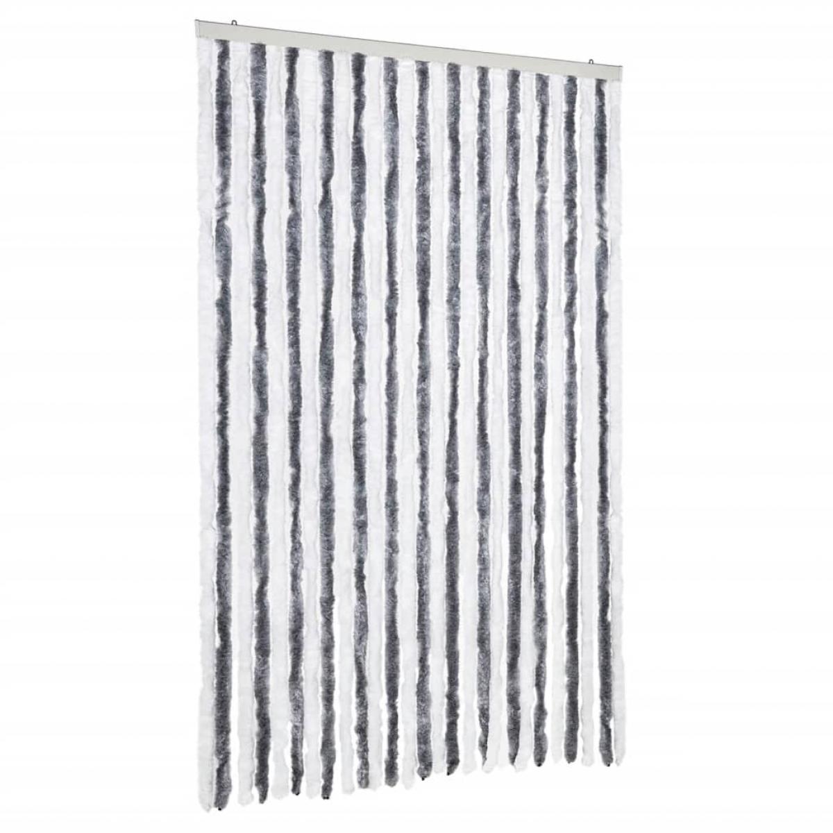Cortina mosquitera chenilla gris y blanco 118x220 cm