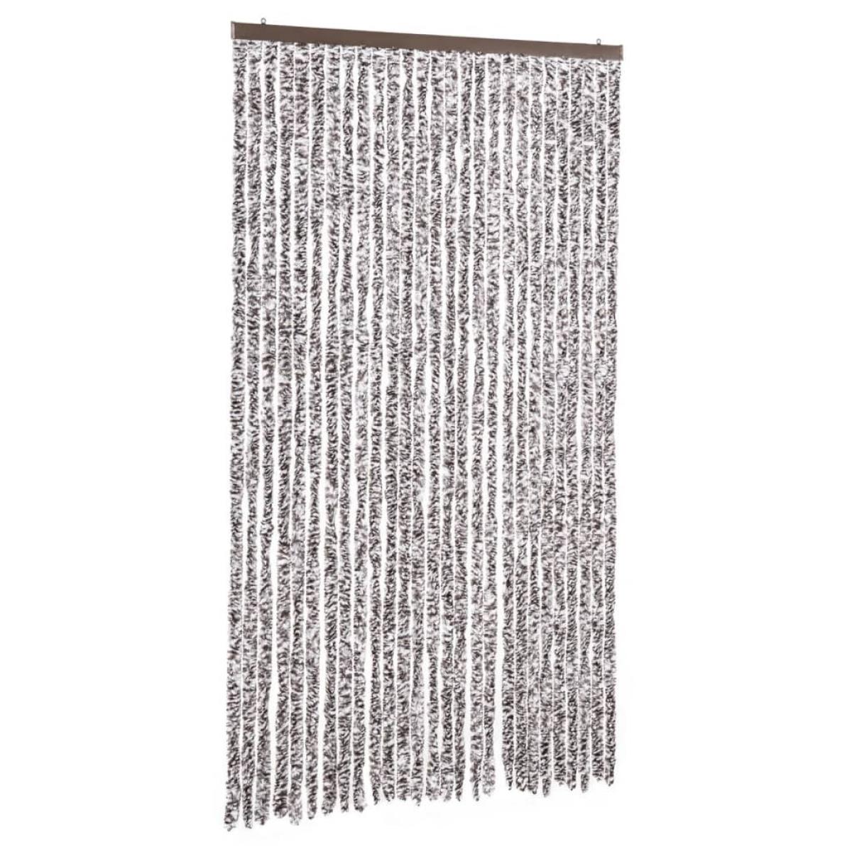 Cortina mosquitera chenilla marrón y beige 118x220 cm