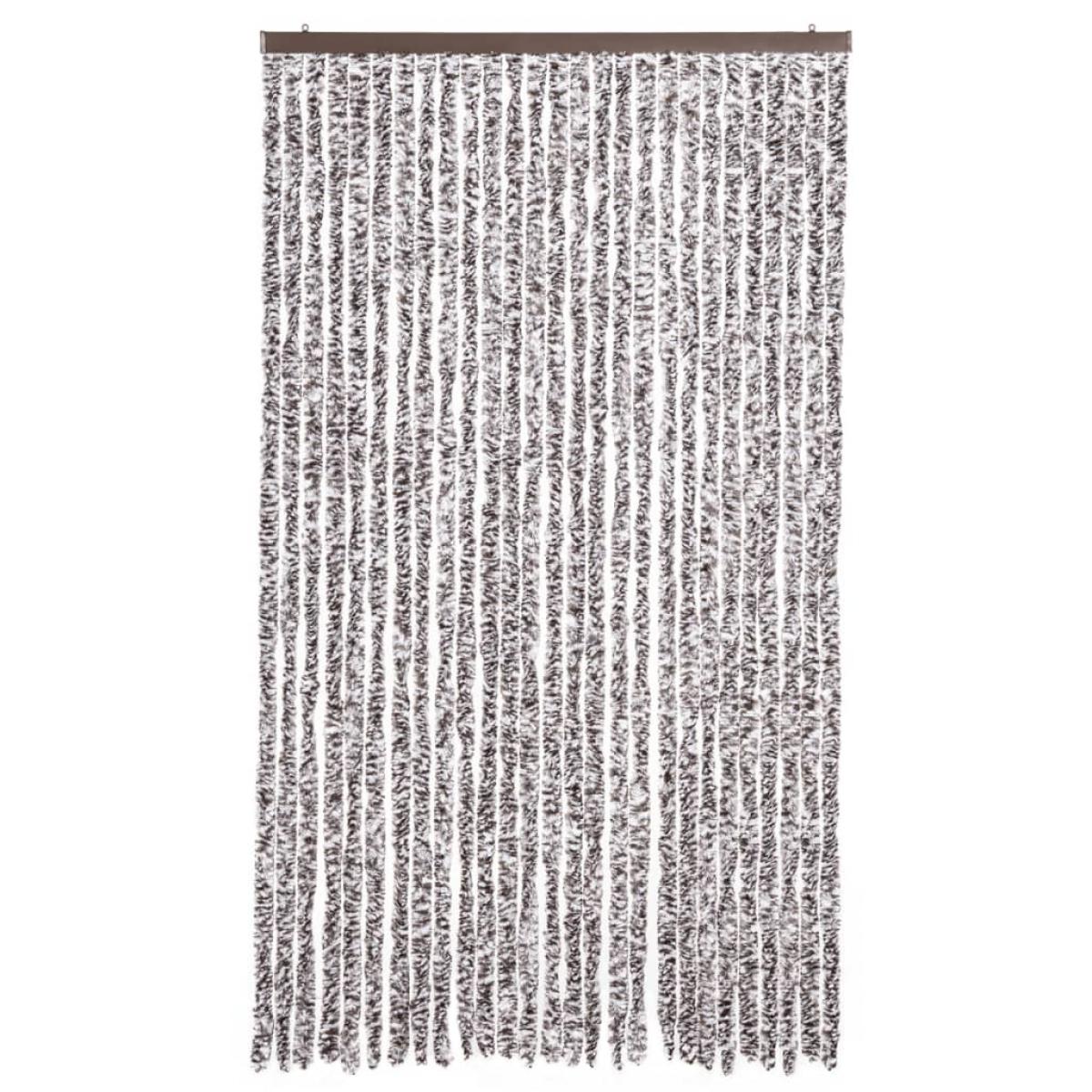 Cortina mosquitera chenilla marrón y beige 118x220 cm