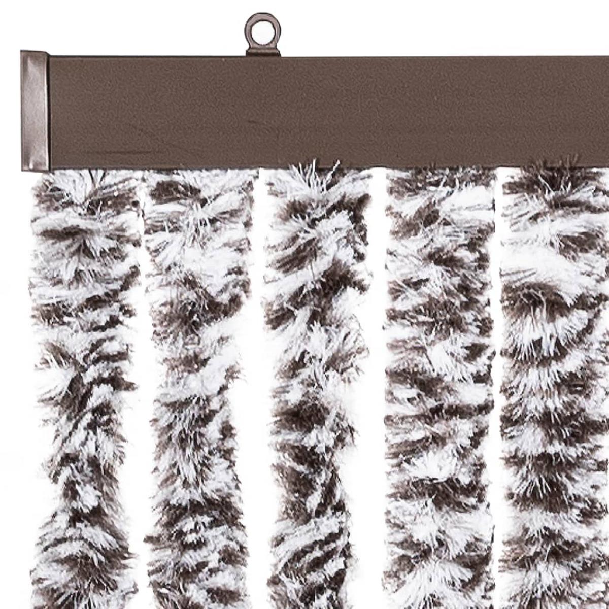 Cortina mosquitera chenilla marrón y beige 118x220 cm