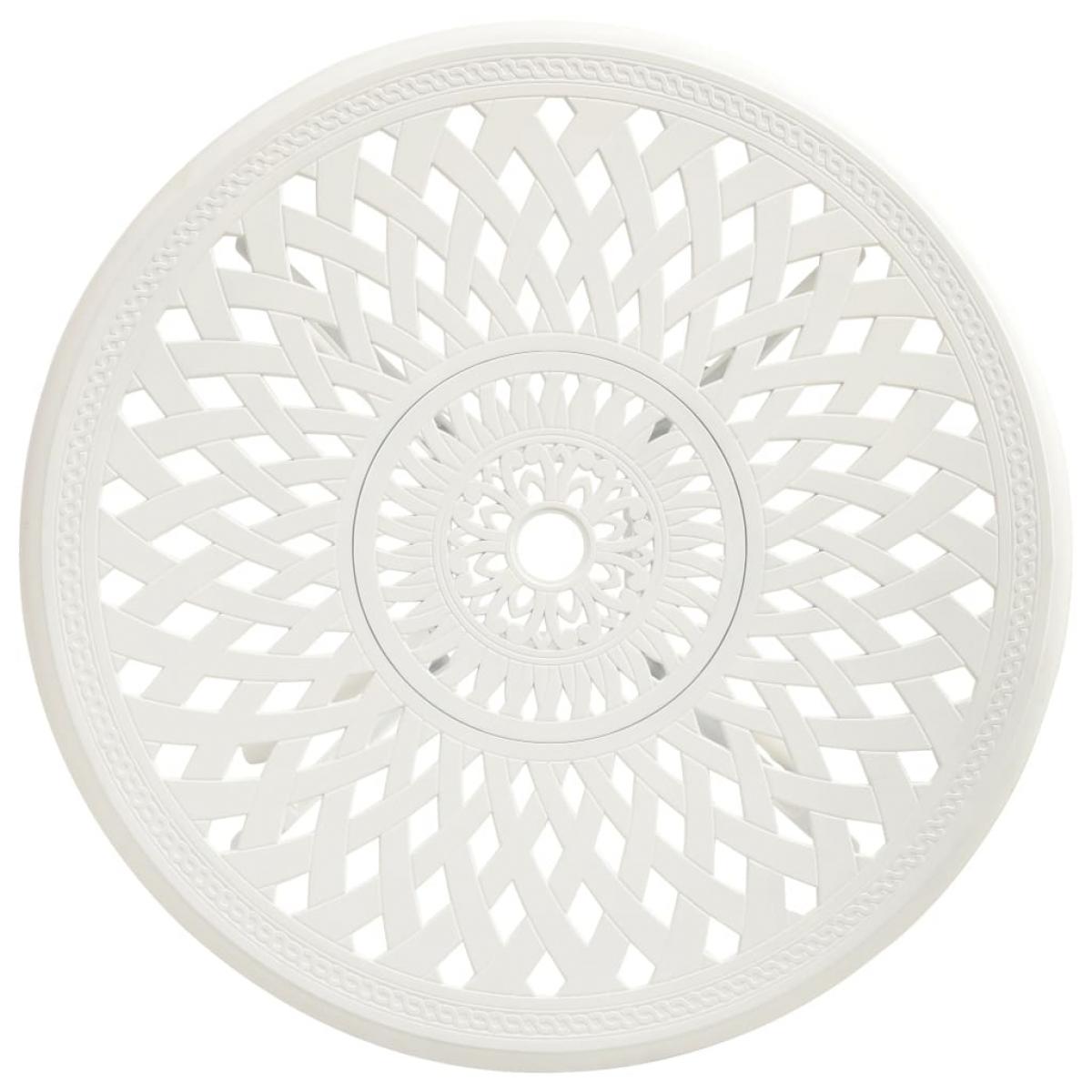 Mesa de jardín aluminio fundido blanca 78x78x72 cm