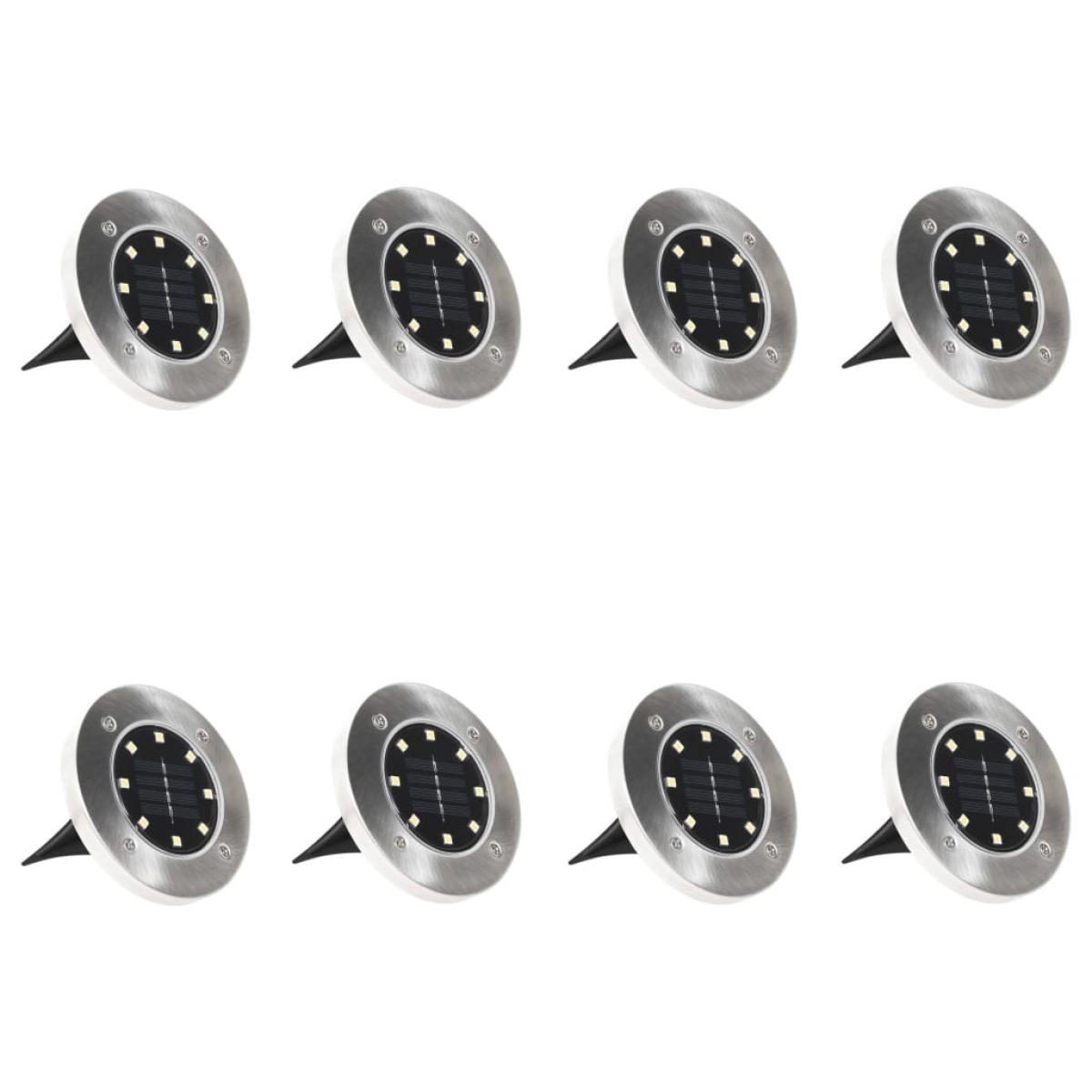 Lámparas solares de suelo 8 piezas LED color RGB
