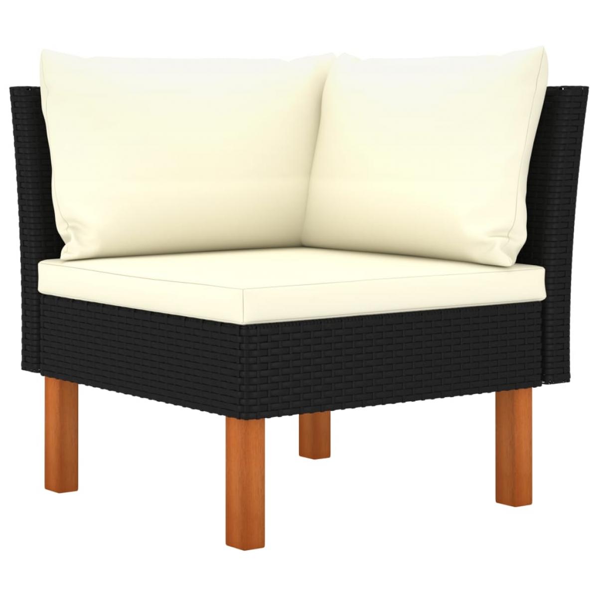 Set muebles de jardín 3 pzas ratán sintético madera eucalipto