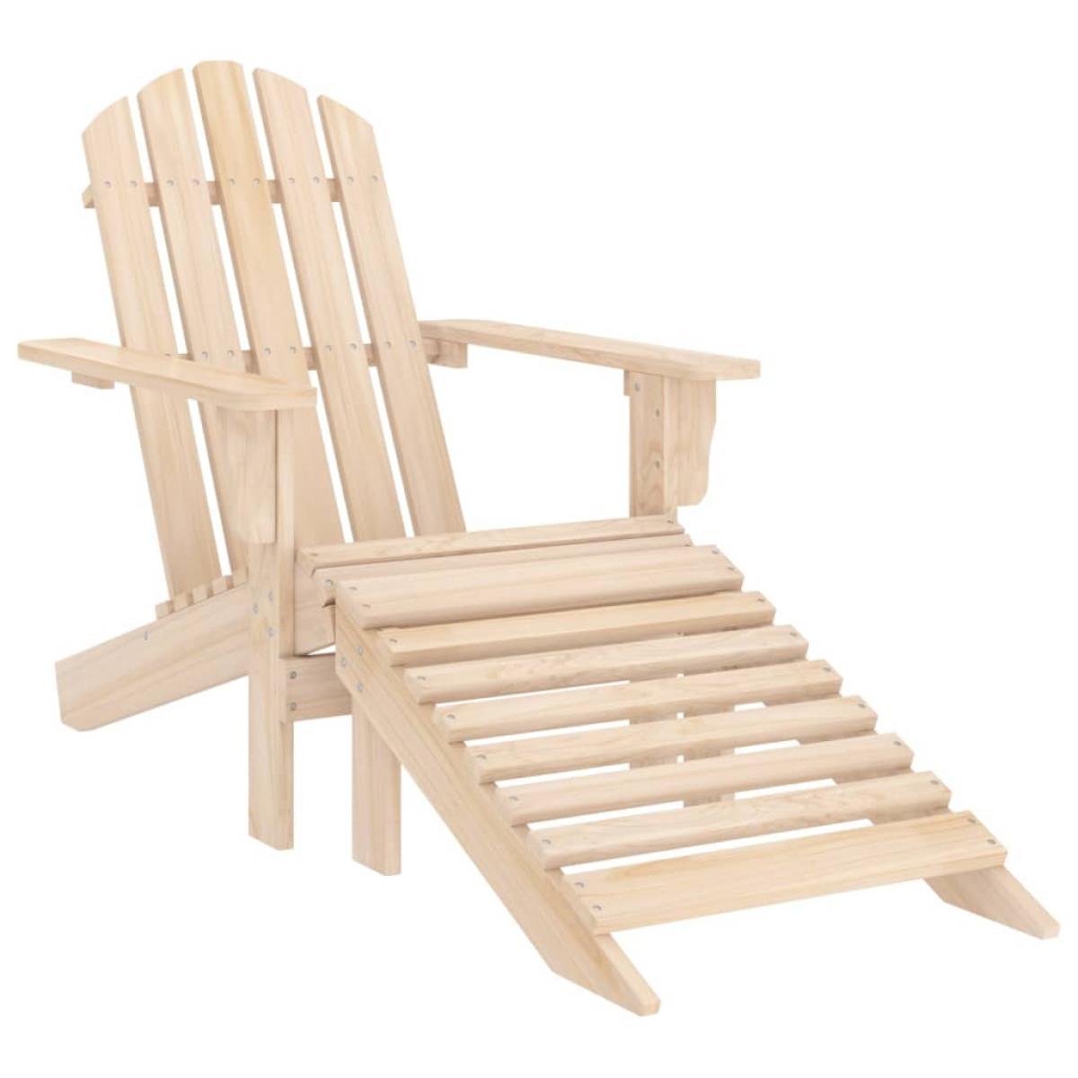Silla jardín Adirondack con otomana madera maciza de abeto