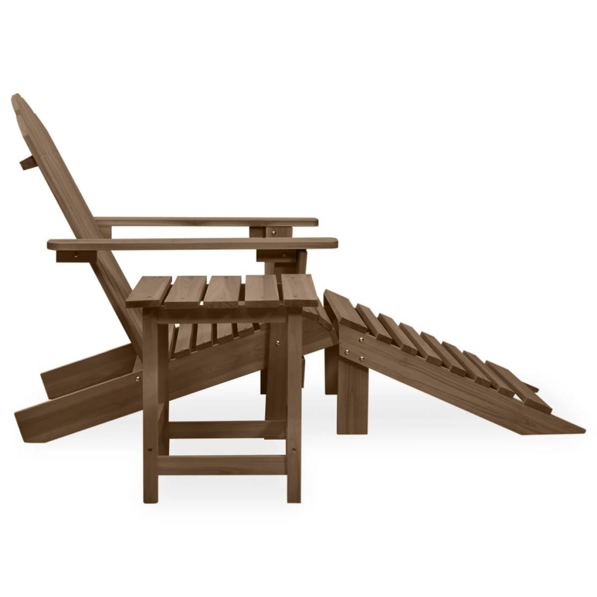 Silla con otomana y mesa jardín Adirondack abeto macizo marrón