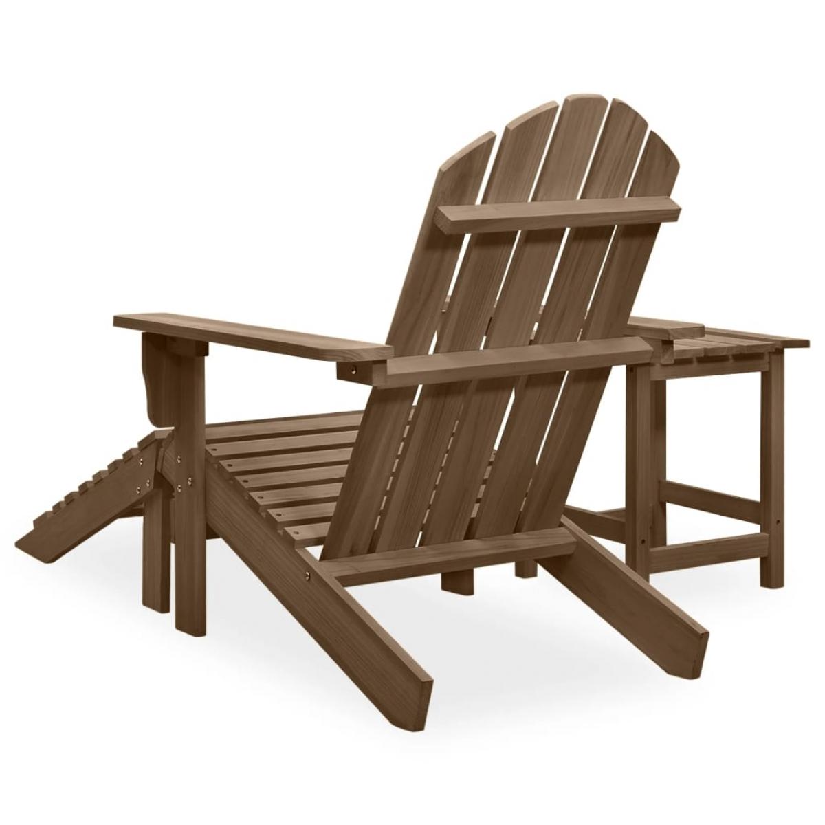 Silla con otomana y mesa jardín Adirondack abeto macizo marrón