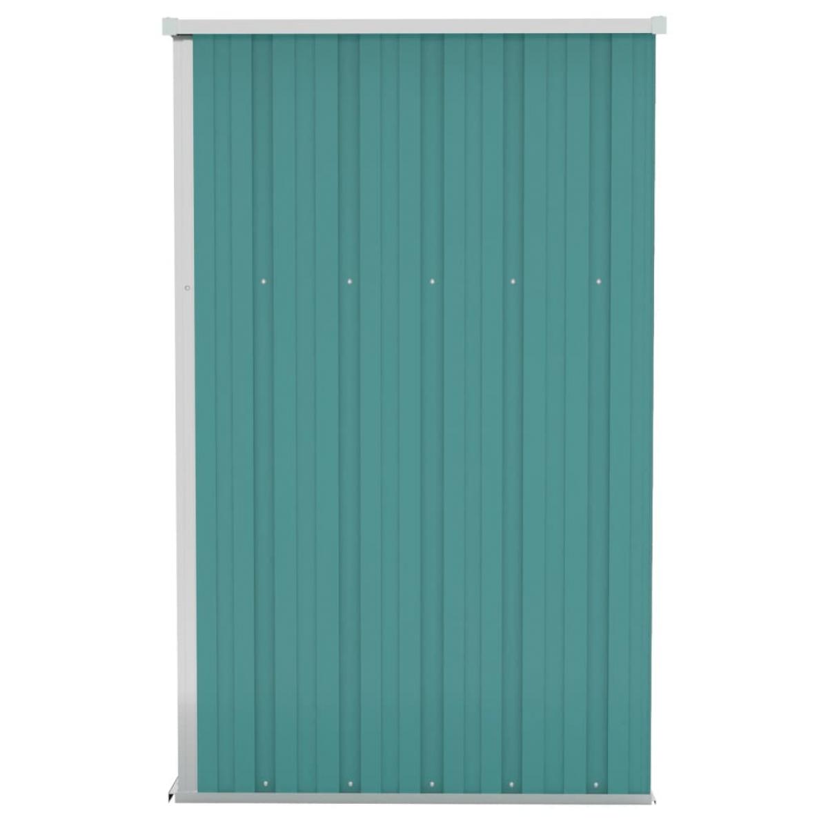 Cobertizo de jardín pared acero galvanizado verde 118x100x178cm
