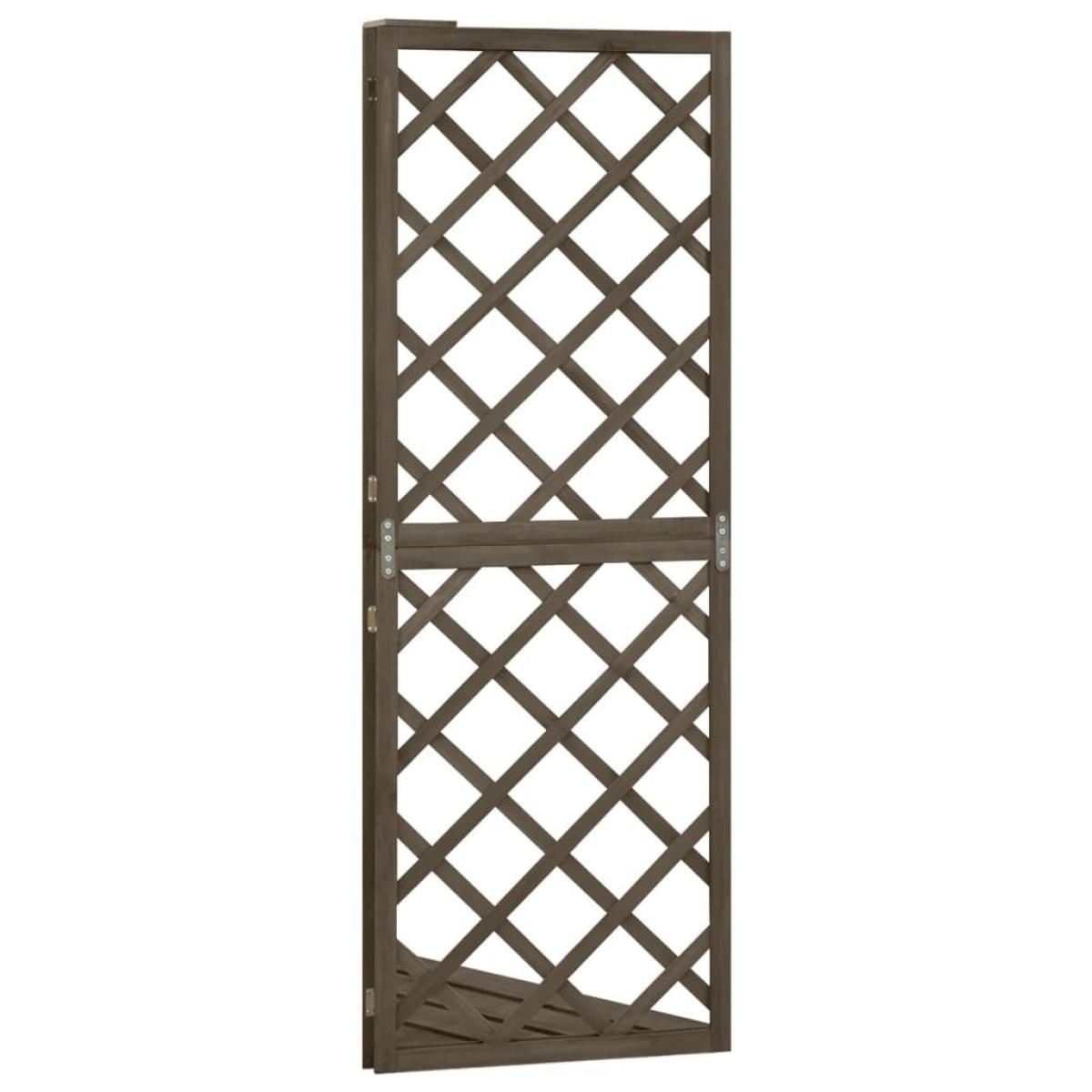 Enrejado de esquina madera maciza de abeto gris 50x50x145 cm
