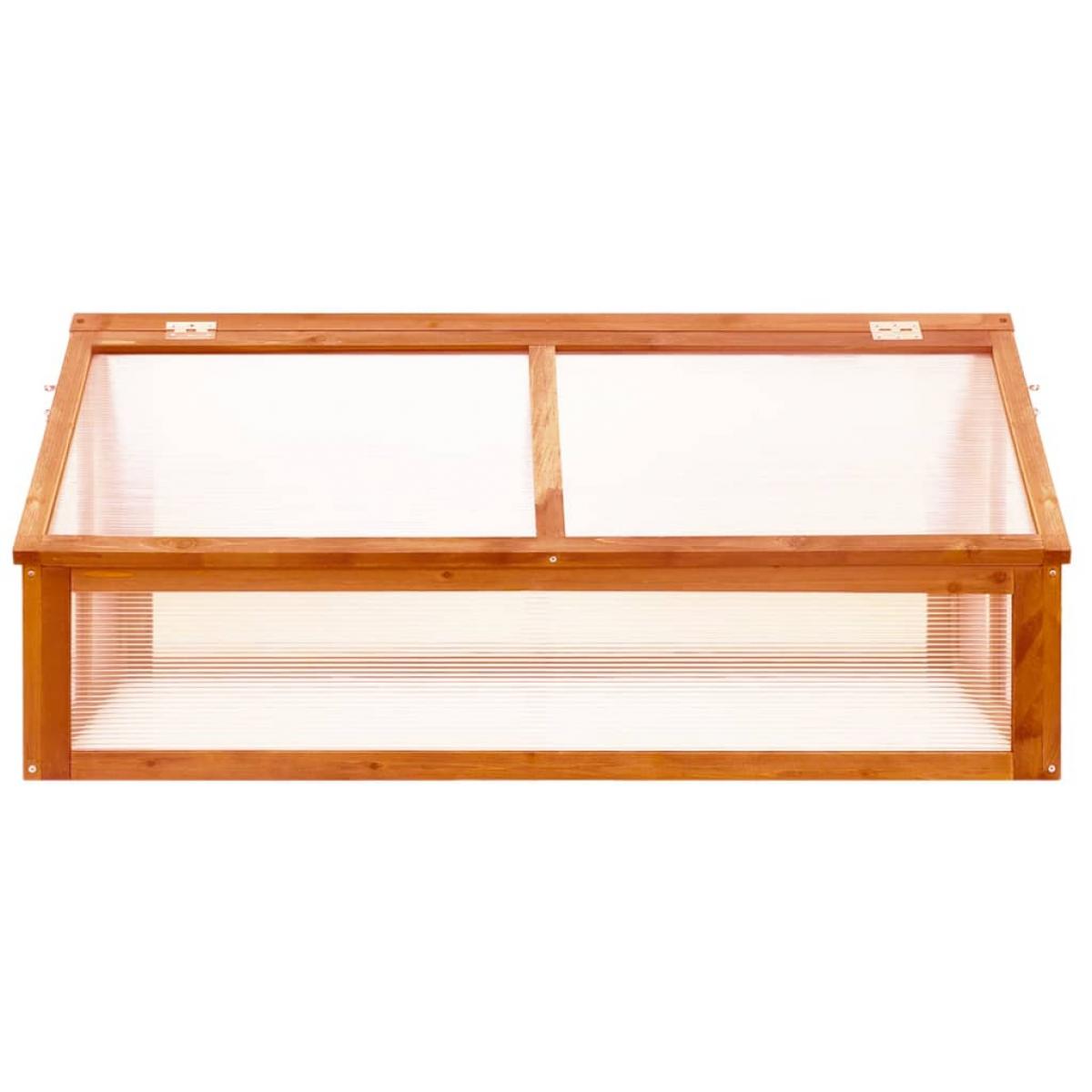 Invernadero de madera de abeto marrón 114x80x50 cm