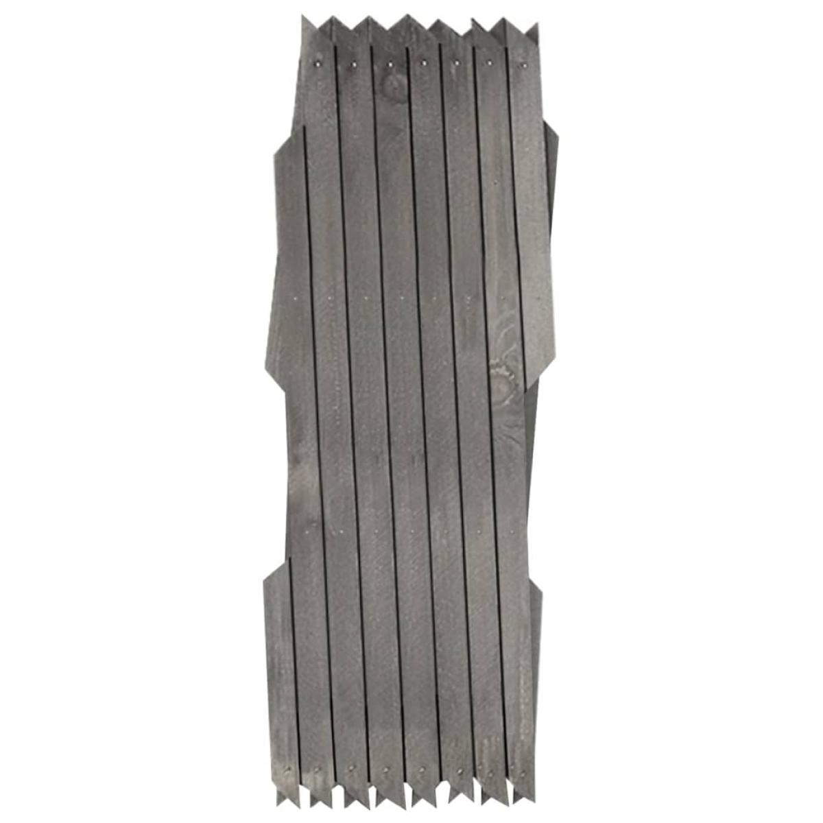 Vallas enrejado 5 uds madera maciza de abeto gris 180x30 cm