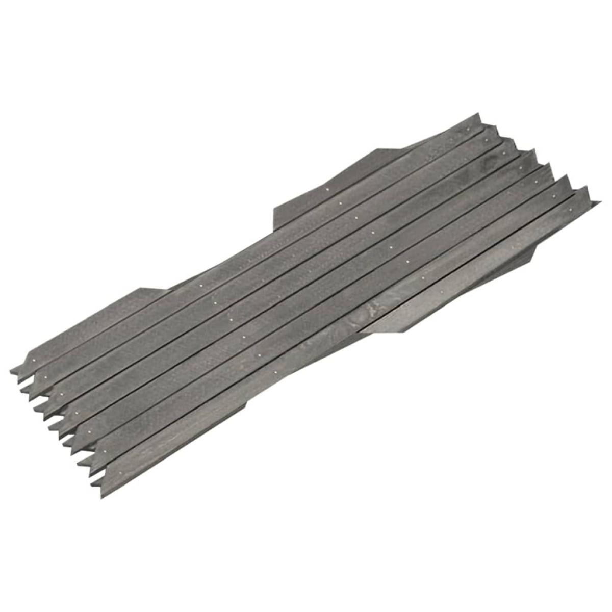 Vallas enrejado 5 uds madera maciza de abeto gris 180x30 cm