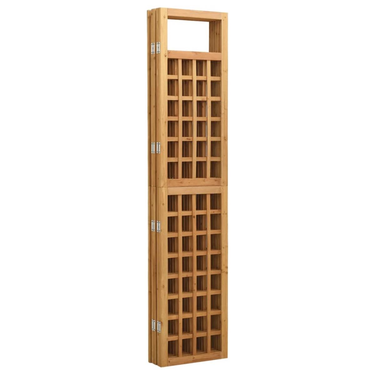 Biombo/Enrejado de 5 paneles madera maciza de abeto 201,5x180 cm