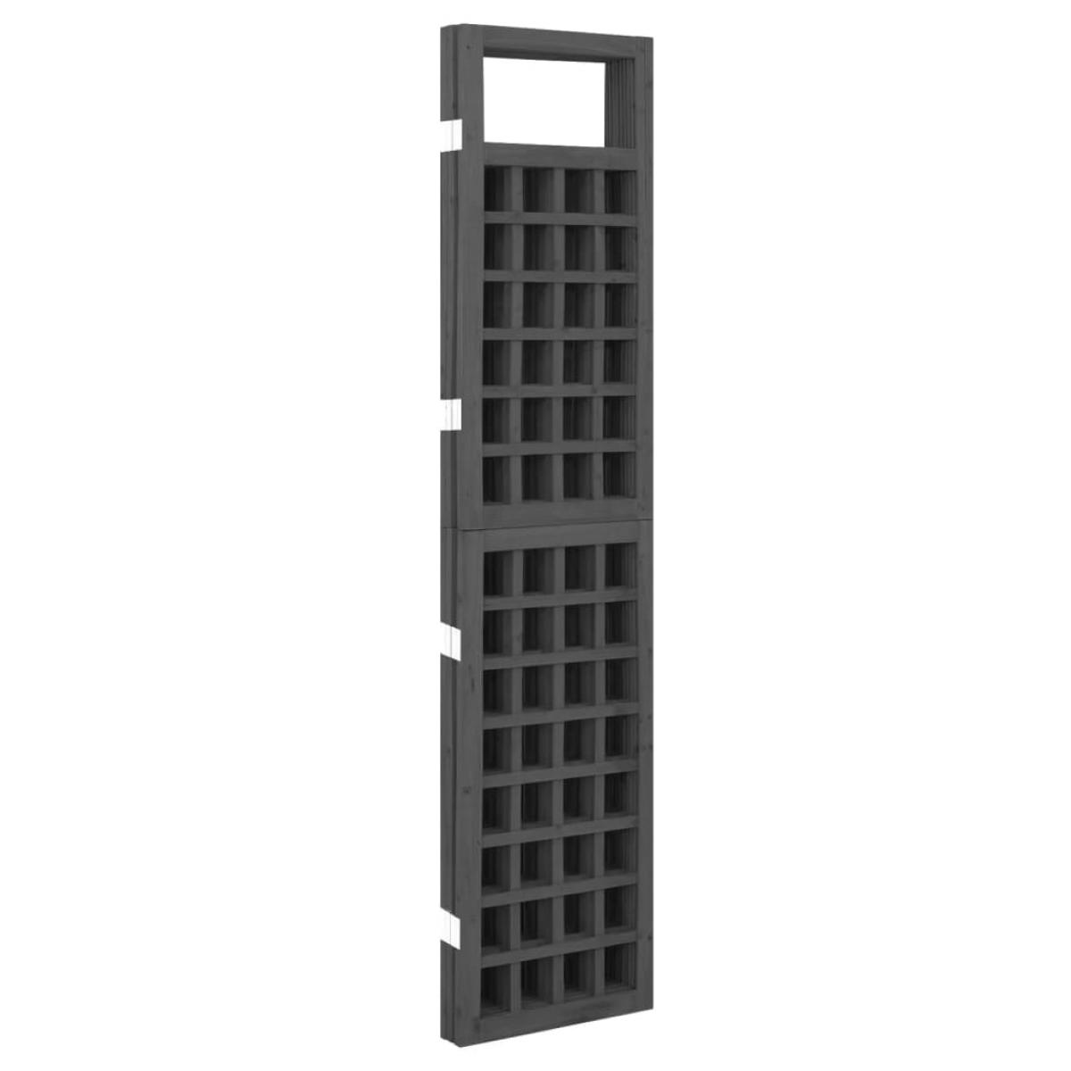 Biombo/Enrejado de 4 paneles madera abeto negro 161x180 cm