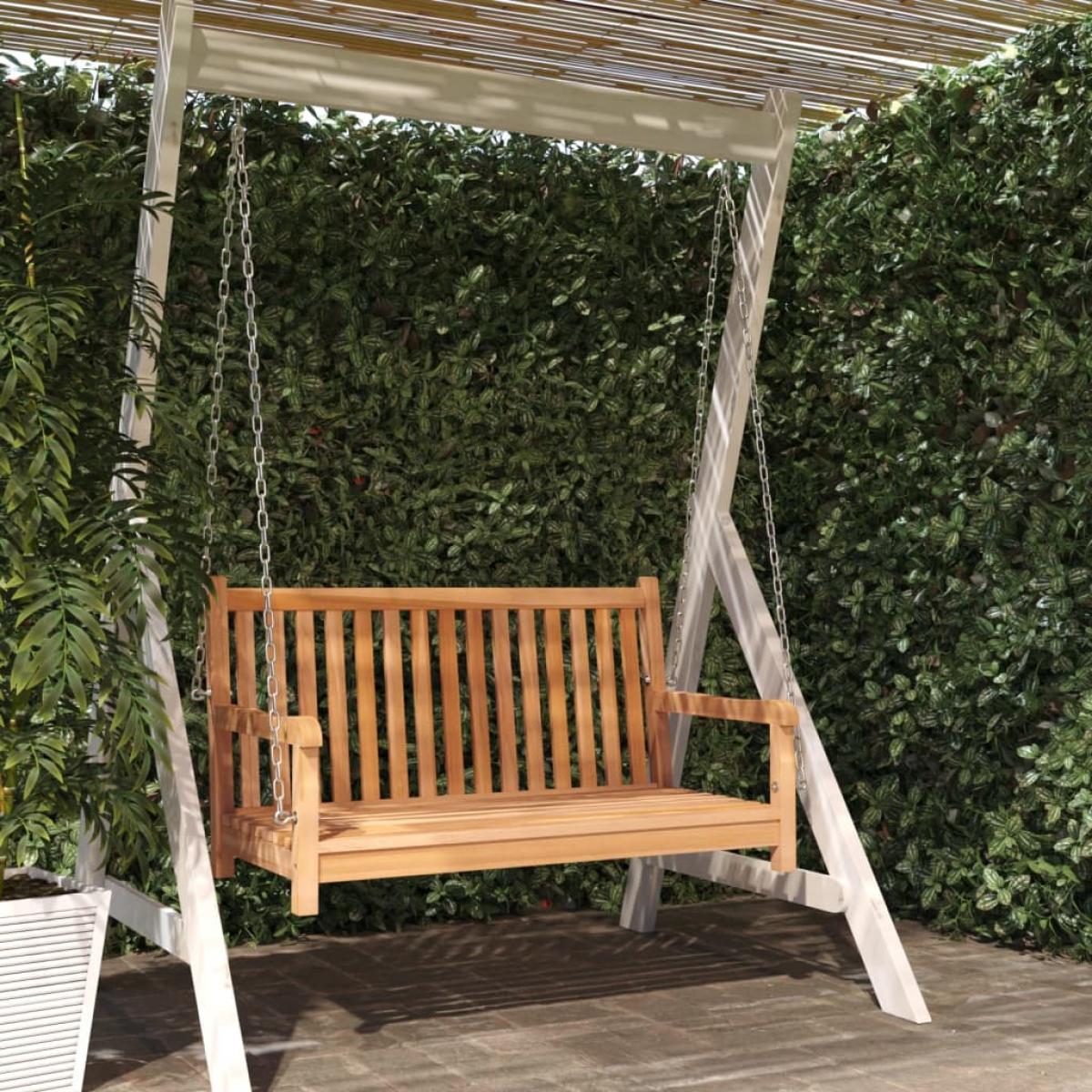 Banco balancin de madera maciza de teca 114x60x64 cm
