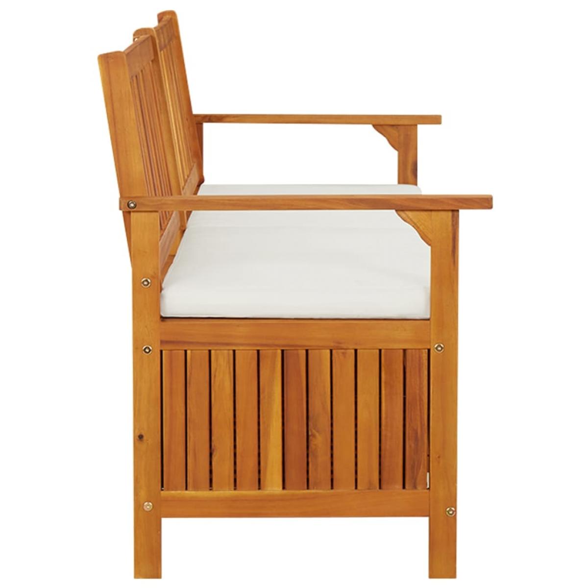 Banco de almacenaje con cojín madera maciza de acacia 170 cm