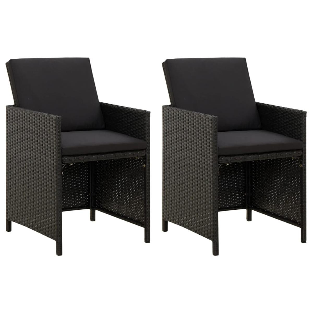 Conjunto de silla de jardín y taburete 4 piezas negra ratán PE