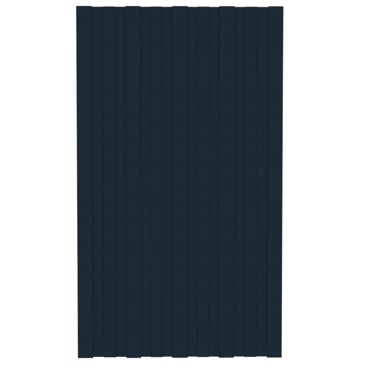 Panel para tejado acero galvanizado antracita 36 uds 80x45 cm