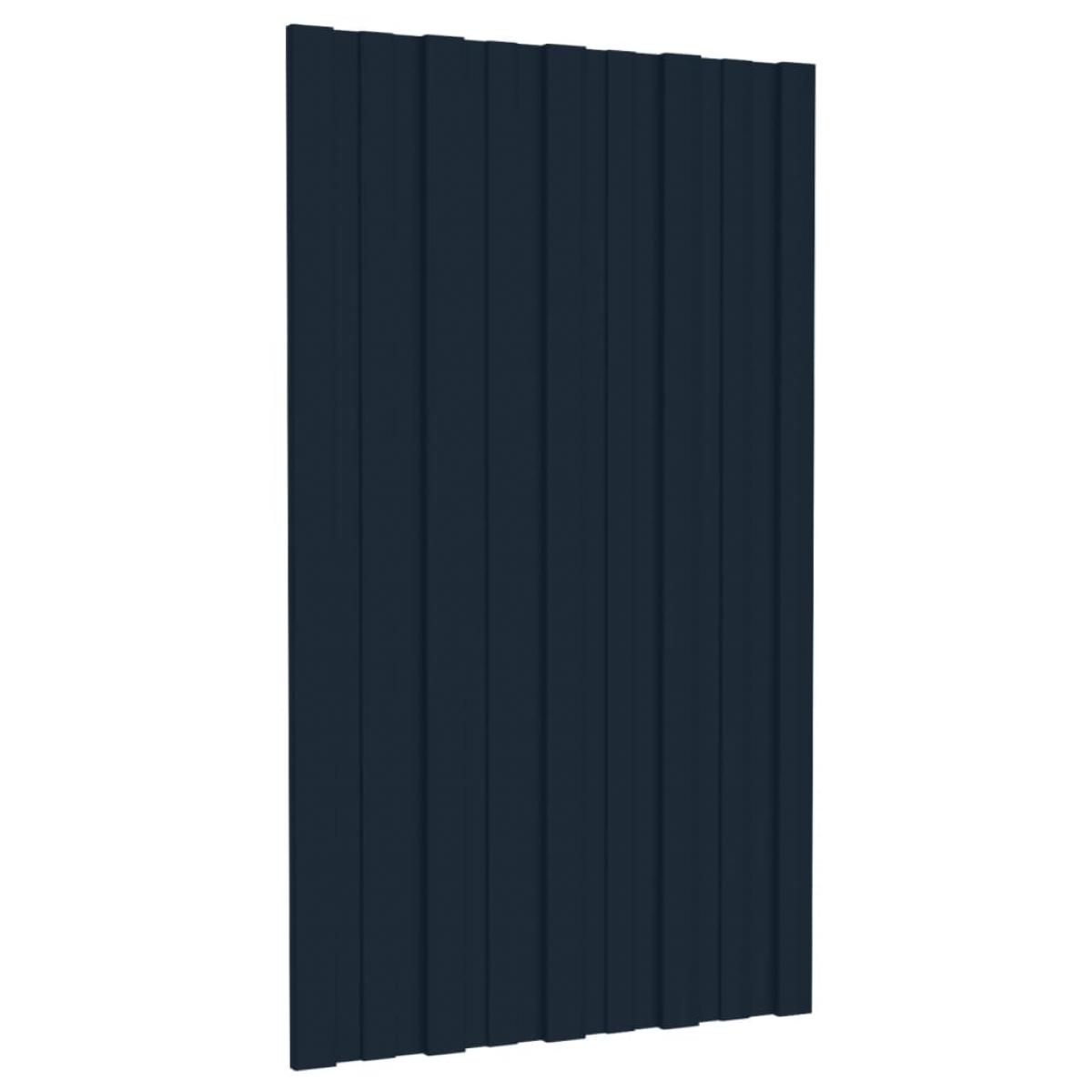 Panel para tejado acero galvanizado antracita 36 uds 80x45 cm