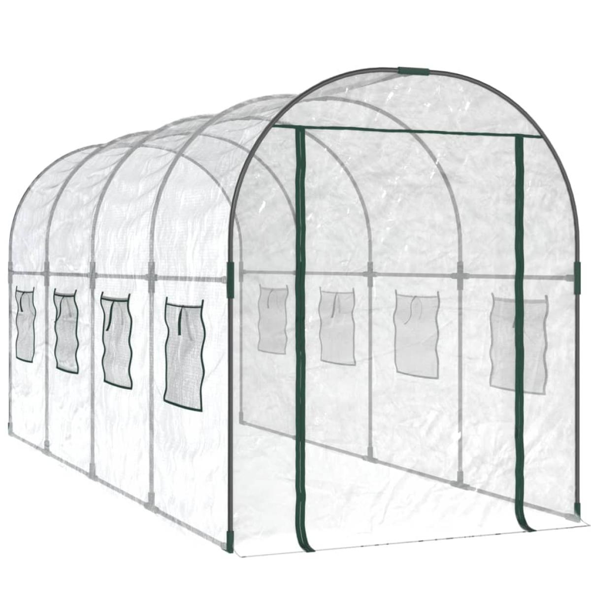 Invernadero PVC acero pintado polvo transparente 160x400x190cm
