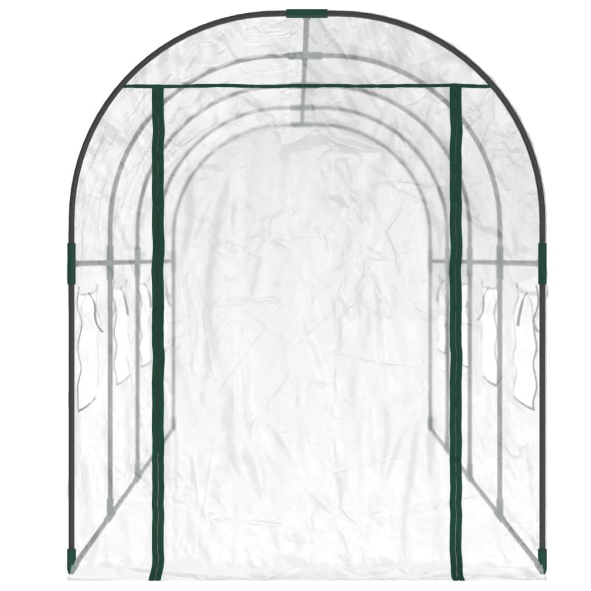 Invernadero PVC acero pintado polvo transparente 160x400x190cm