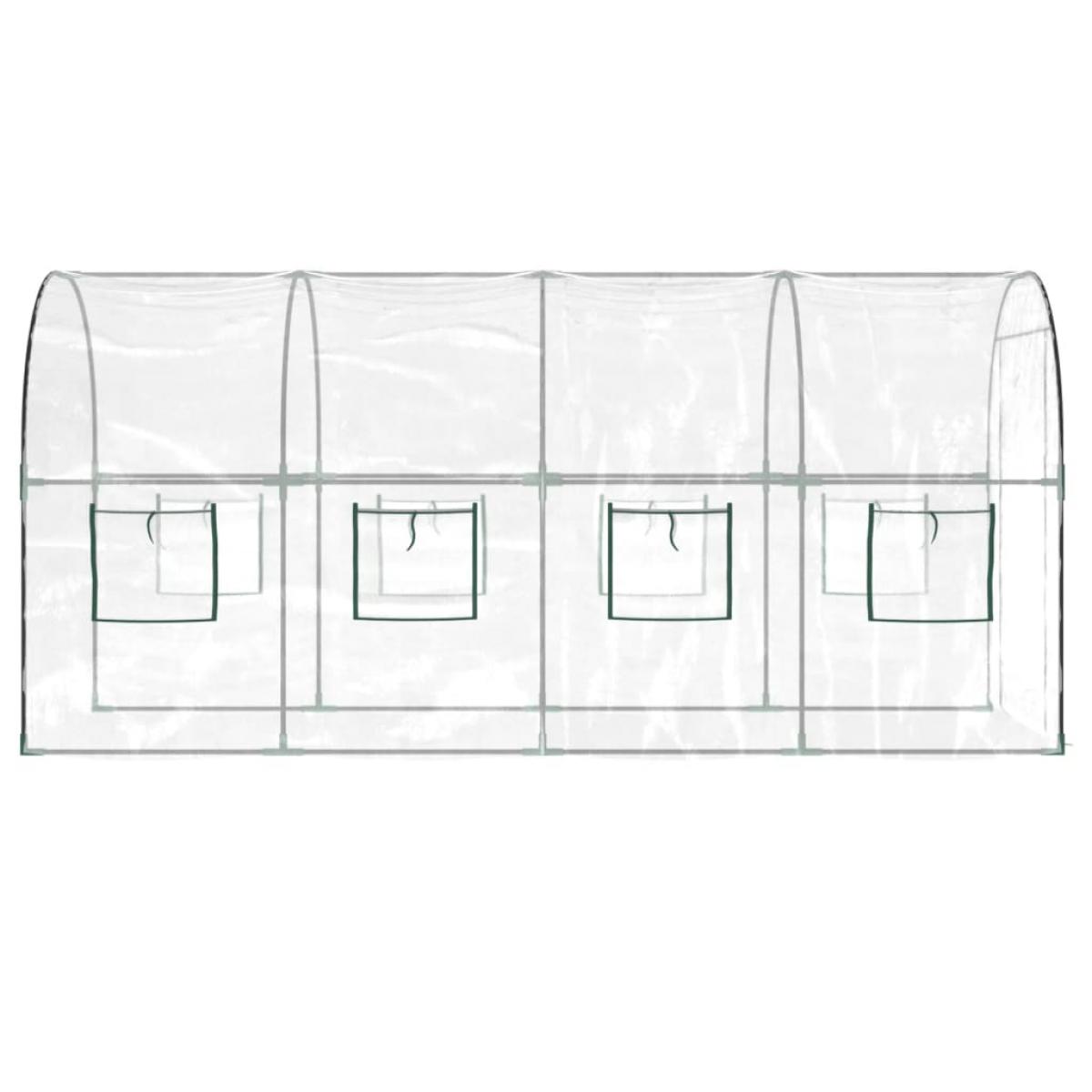 Invernadero PVC acero pintado polvo transparente 160x400x190cm