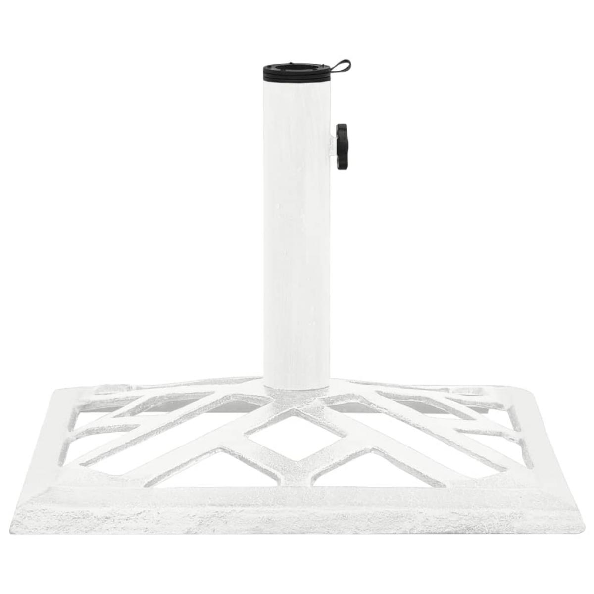 Base de sombrilla de hierro fundido blanco 44x44x31 cm