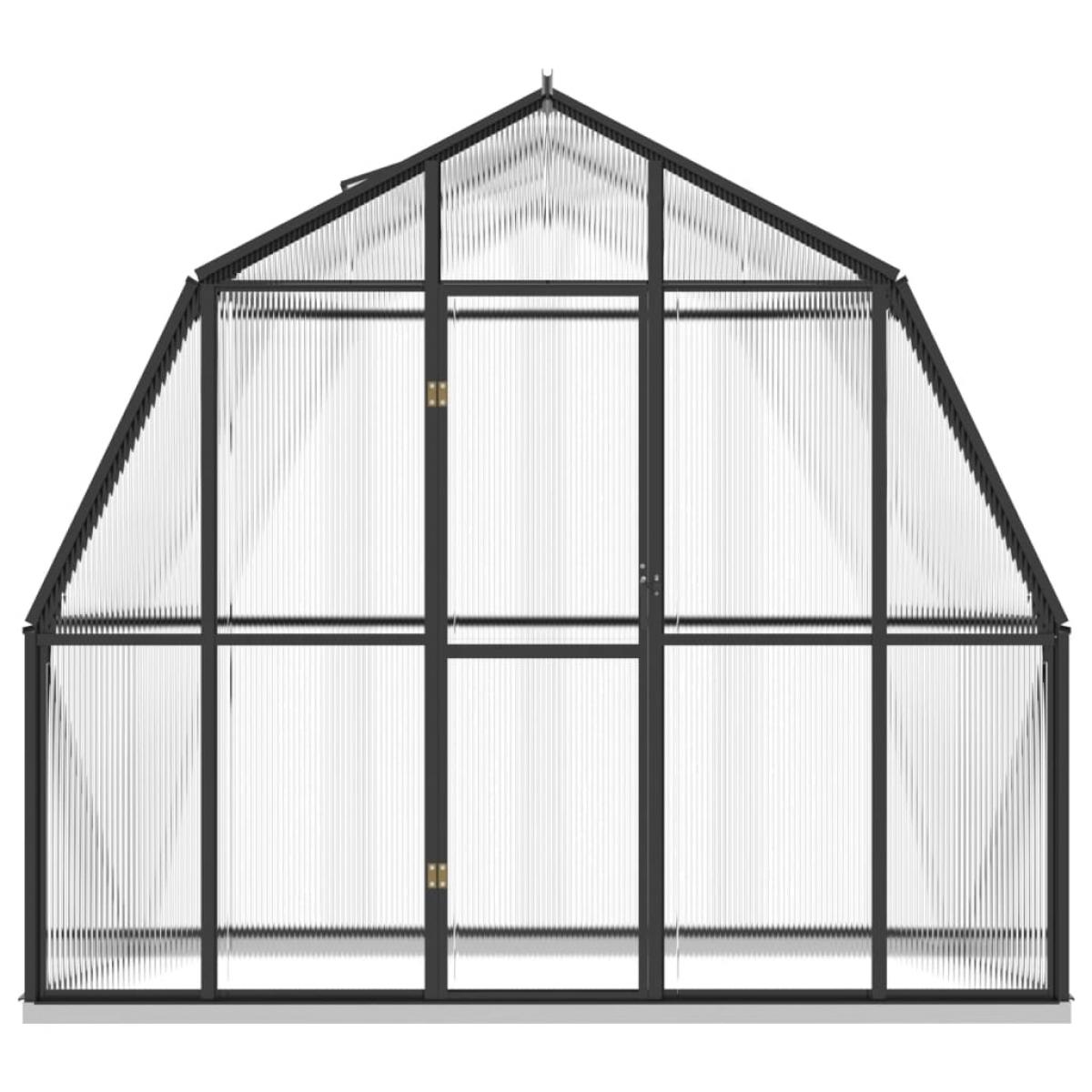 Invernadero con estructura de aluminio gris antracita 3,3 m²