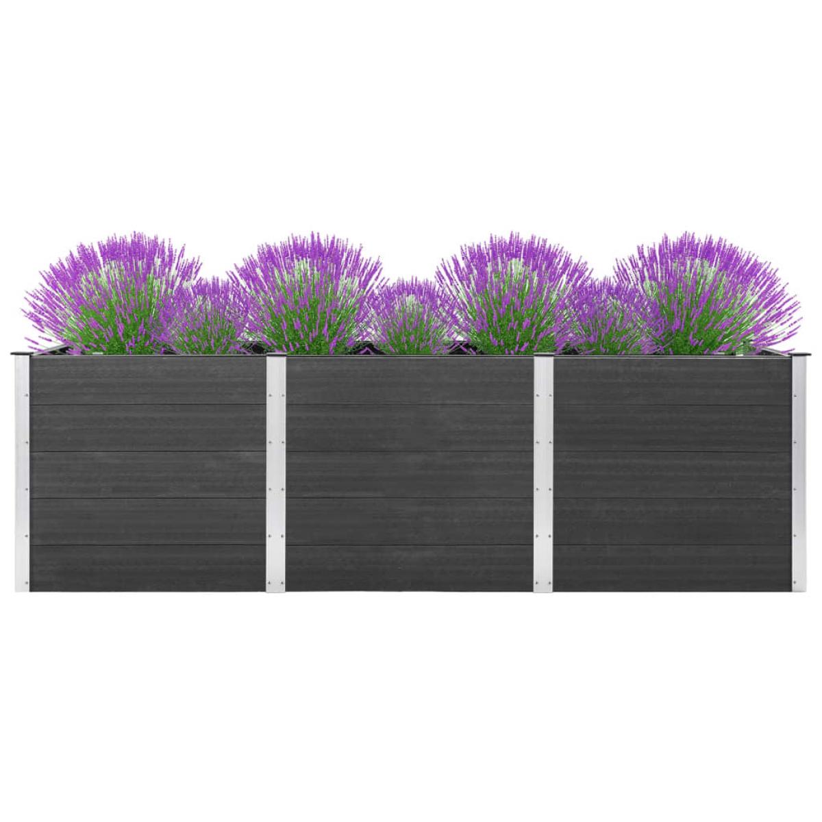 Arriate de jardín WPC gris 300x50x91 cm