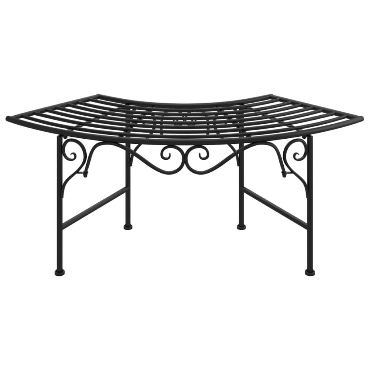 Banco de jardín de acero negro 113 cm